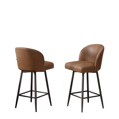 Barstoel – Barkruk – Barstoel Kruk – Barkrukken – Barstoelen – Set van 2 – Hoogte 66 cm – 360° Draaibaar – Kunstleren Bekleding – Metalen Frame
