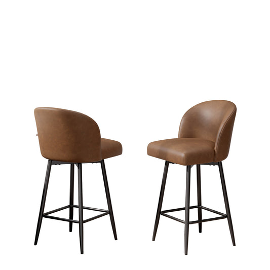 Barstoel – Barkruk – Barstoel Kruk – Barkrukken – Barstoelen – Set van 2 – Hoogte 66 cm – 360° Draaibaar – Kunstleren Bekleding – Metalen Frame
