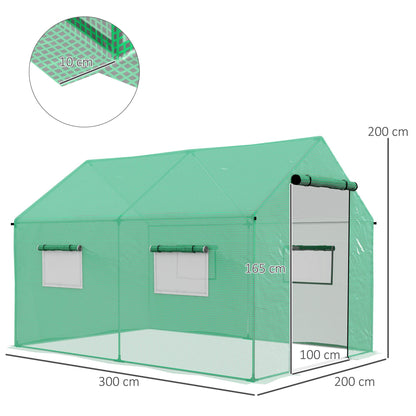Tuinkas – Kas – Kweekkas – Groentekas – Plantenkas – 2x3 Meter – Gegalvaniseerd Stalen Frame – UV-Beschermde PE Hoes
