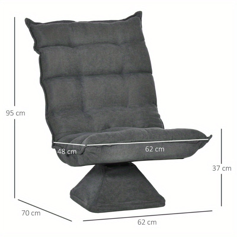 Vloerstoel – Zitzak Stoel – Relaxfauteuil – Lounge Chair – Zitkussen – Verstelbare Rugleuning – Grijs Microvezel – Comfortabel & Modern