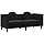 VidaXL 2 Seat Sofa with Velvet Cushions in Black - Loveseat, Sofa