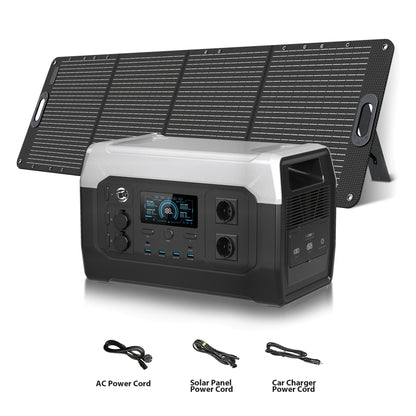 Powerstation – Draagbare Energiebron – Zonnegenerator – Noodstroomvoorziening – Camping Accu – 1800W Continu Vermogen – 1024Wh LiFePO4 Batterij – Snelladen en UPS Functie