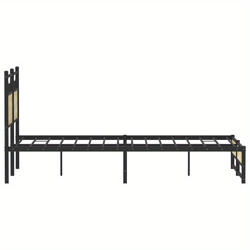 Bed frame without Mattress Oak Sonoma 120x190cm in Chipboard Practical, removable, suitable for all seasons, Guest Bed Setup, Versatile Sleeping Solution, Minimalist Bed Frame, Contemporary Design, Easy Assembly, Removable De