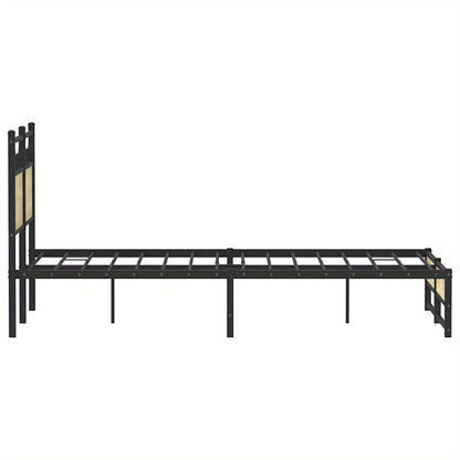 Bed frame without Mattress Oak Sonoma 120x190cm in Chipboard Practical, removable, suitable for all seasons, Guest Bed Setup, Versatile Sleeping Solution, Minimalist Bed Frame, Contemporary Design, Easy Assembly, Removable De