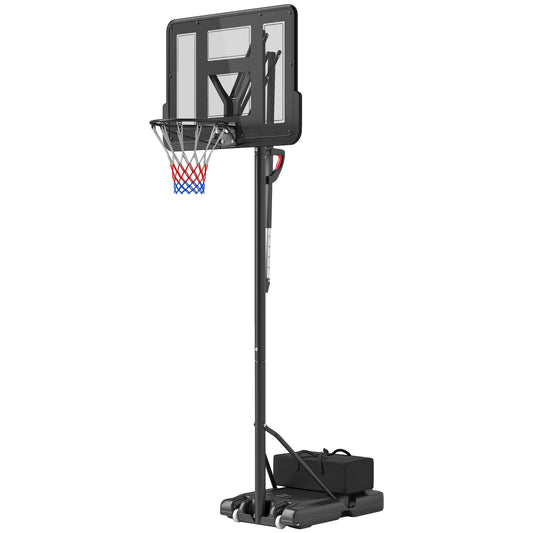 Basketbalstandaard – Basketbalring – Basketbaldoel – Basketbalpaal – Basketbalnet – Verstelbare Hoogte 235-305 CM – Vulbare Voet Met Wielen Zwart