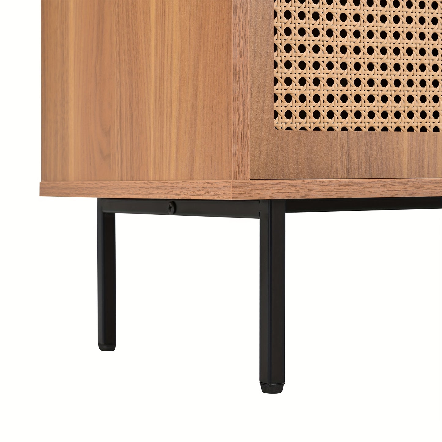 Rustic Modern Metal with 2 Sliding Doors & 3 Drawers - Adjustable Shelves, Freestanding/Dining Room Sideboard, Space-Saving Design (140x91x37cm) - No-Wood Furniture in Neutral Tones for Apartments, Farmhouse, or Contemporary