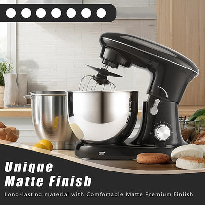 Keukenmixer – Mengmachine – Bakmixer – Deegkneder – Standmixer – 1400W Krachtige Motor – 4,5 Liter RVS Mengkom – Zwart