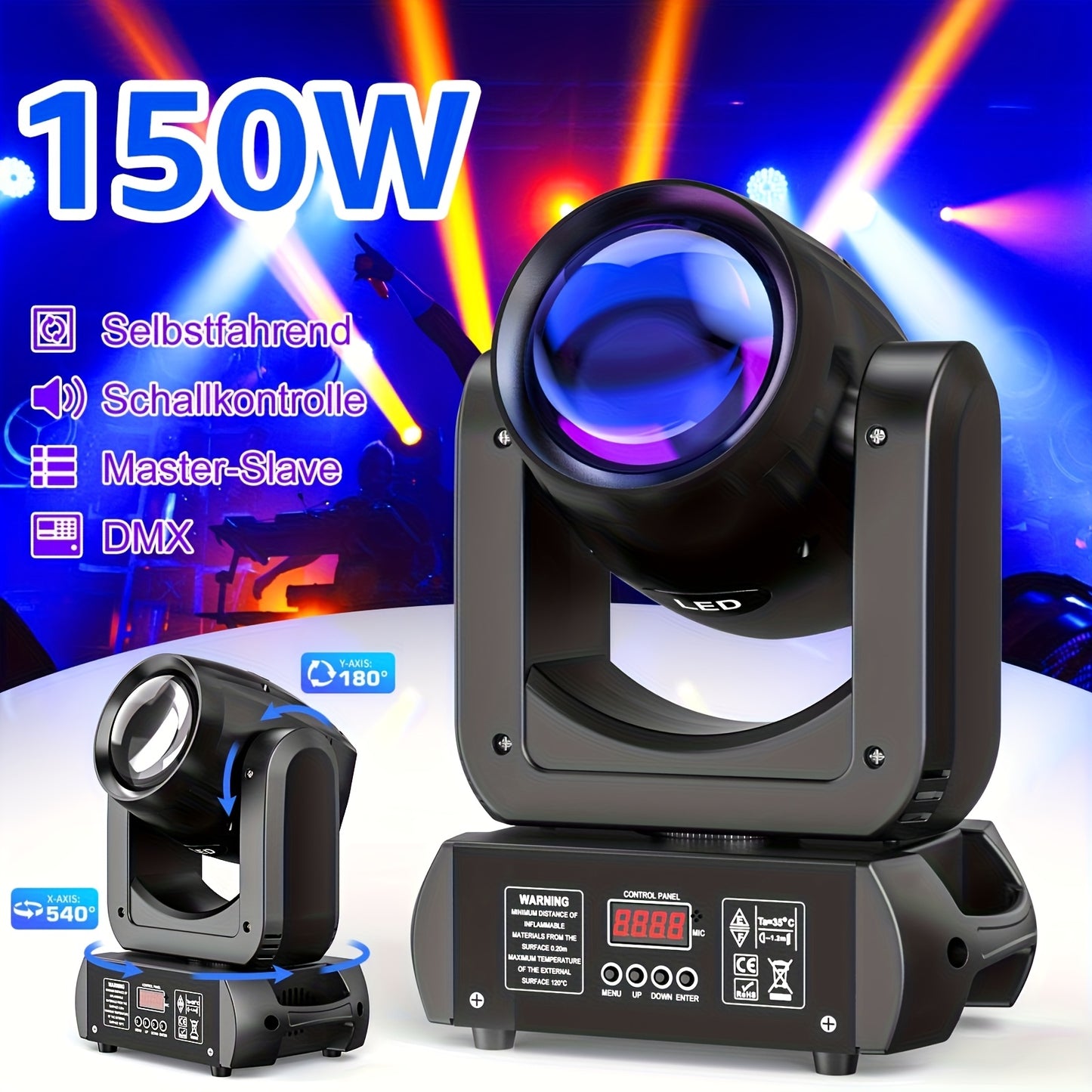 200W LED Moving Head Beam Licht – Stage Lamp – DJ Verlichting – Feestverlichting – Podiumlicht – Aluminium Behuizing – 18 Prism Gobo Effect – DMX512 Besturing