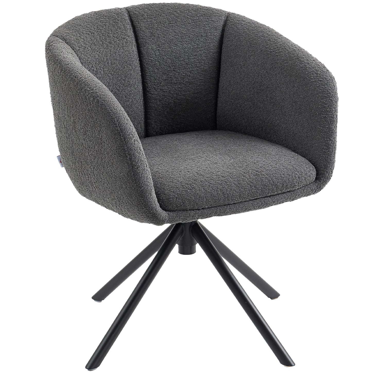 Draaifauteuil – Fauteuil – Zetel – Relaxstoel – Draaistoel – Donkergrijs – Comfortabele Zitting – Draagvermogen 120 kg