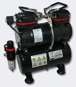 Airbrush compressorset beginner AS196 met 1 airbrushpistool en uitgebreide toebehoren