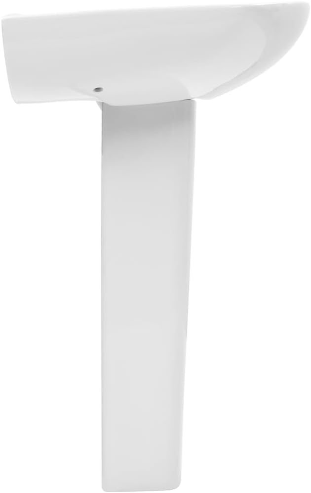 vidaXL Basin On Foot Freestanding 650x520x200mm Ceramic White Bathroom Gutter - QUORE