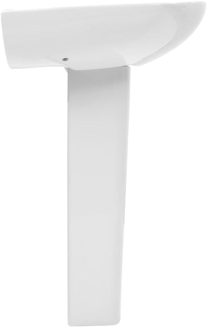 vidaXL Basin On Foot Freestanding 650x520x200mm Ceramic White Bathroom Gutter - QUORE