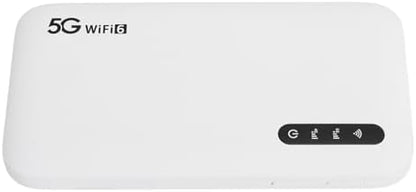 5G WiFi 6e hotspot router met simkaartsleuf, 6 apparaten high-speed poort, 6100mAh draagbare wifi hotspot voor telefoon, tablet, intieme reizen