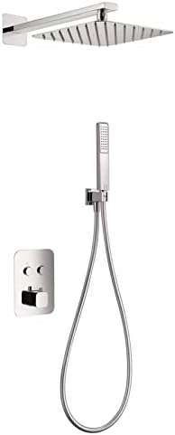 Thermostaat Douche Set – Douchekraan – Douche Thermostaat – Douchekraan Thermostatisch – Thermostaatkraan Douche – 25 cm Vierkante Douchekop – Veiligheidsstop 38°C
