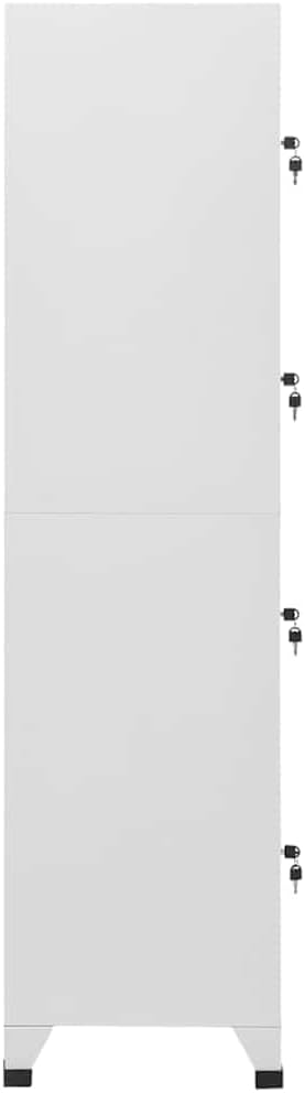 vidaXL Locker Cabinet with 4 Compartments Locker Metal Cabinet Cabinets Storage - QUORE