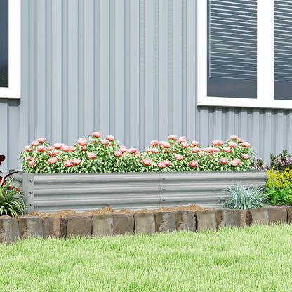 Verhoogd Tuinbed – Moestuinbak – Groentebak – Plantenbak – Kruidenbak – Gegalvaniseerd Staal – Weerbestendig Met Anti-Snijrand – 180x90x30 cm