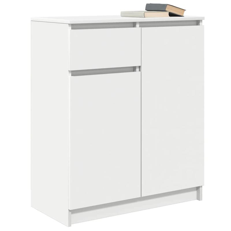 Sideboard with Drawer, White, 71x35x84 cm, Wood Composite Material/Storage Cabinet/Shoe Rack/TV Stand. This Storage Shelf Offers Ample Space to Keep Various Items Organized, Keeping Your Room Tidy
