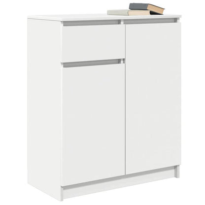 Sideboard with Drawer, White, 71x35x84 cm, Wood Composite Material/Storage Cabinet/Shoe Rack/TV Stand. This Storage Shelf Offers Ample Space to Keep Various Items Organized, Keeping Your Room Tidy