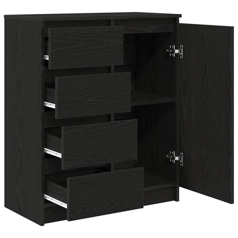 Buffetkast – Opbergkast – Dressoir – Kast – Sideboard – Zwarte Eikenlook – Lockable Laden – Compact 71x35x84 cm