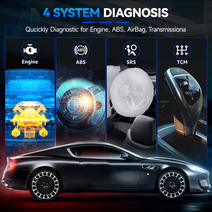 OBD2 Diagnosetool – Auto Scanner – Foutcode Lezer – Voertuigscanner – Diagnosescanner – Wi-Fi Verbinding – Olie Service Reset – ABS Ontluchten