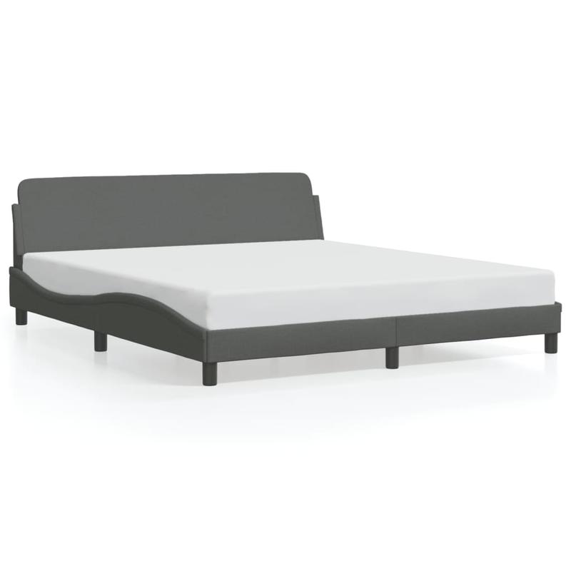 Bedframe – Tweepersoonsbed – Opbergbed – Slaapkamermeubel – Stijlvol Bed – Donkergrijs – 160x200 cm – Met Opbergruimte – Stevig Metalen Frame