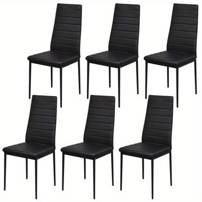 Eetkamerstoel – Eetkamerstoelenset – Stoel – Keukenstoel – Kuipstoel – Set van 7 – Zwart – Comfortabele Stoelen – Modern Design