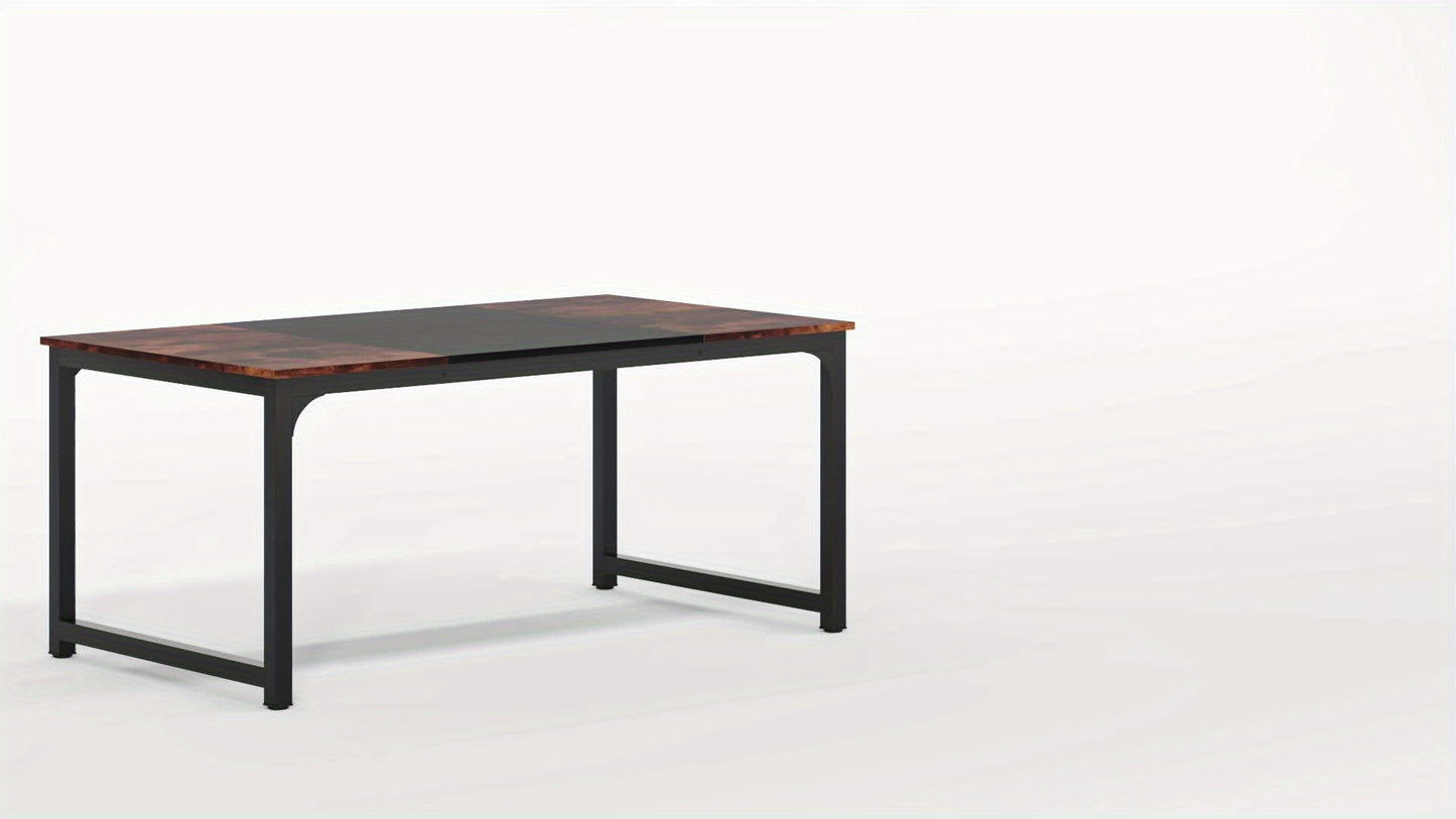 Vergadertafel – Bureautafel – Seminarietafel – Conferentietafel – Kantoortafel – Rustiek bruin MDF – 198x70 cm – Krasbestendig met Stabiel Metalen Onderstel