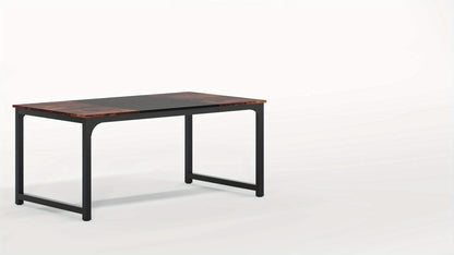 Vergadertafel – Bureautafel – Seminarietafel – Conferentietafel – Kantoortafel – Rustiek bruin MDF – 198x70 cm – Krasbestendig met Stabiel Metalen Onderstel
