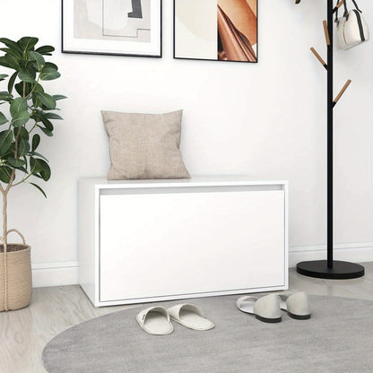 Bankje – Halbank – Zitbank – Schoenenbank – Vensterbank – Wit Gelamineerd Hout – Compact 80x40x45 cm