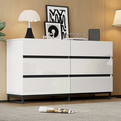 Sideboard – Dressoir – Kast – Opbergkast – Meubel – Wit-Zwart – Hoogglans Afwerking – 3,2 Kubieke Voet Opbergruimte