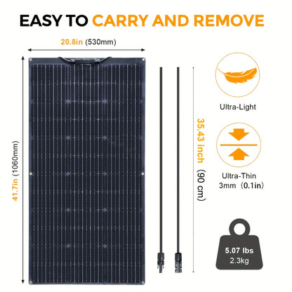 200W Zonnepaneelkit – Zonnepaneel Set – Solar Paneel – Zonne-energie Kit – Photovoltaïsch Systeem – 20A Laadregelaar – 2x 100W Monokristallijne Panelen