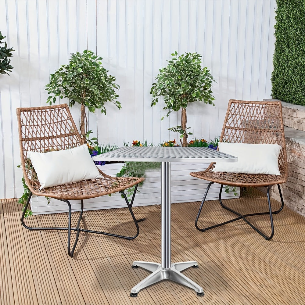 Verstelbare Tafel – Laptoptafel – Bedtafel – Bijzettafel – Eettafel – Aluminium Tafelblad – Verstelbare Hoogte 70-110 cm – Compact 60x60 cm