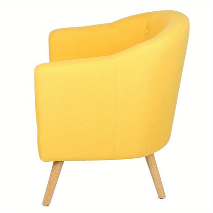 Fauteuil – Zitzak – Relaxstoel – Armstoel – Loungefauteuil – Met Verstelbare Rugleuning – Stabiel Metalen Frame – Mosterdgeel Design