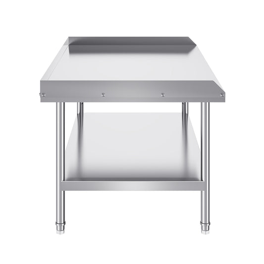 RVS Werktafel – Roestvrijstalen Werkbank – Keukentafel – Catering Tafel – Werkblad – 122x76x76 cm – Verstelbare Planken – 0,8 mm Dikte