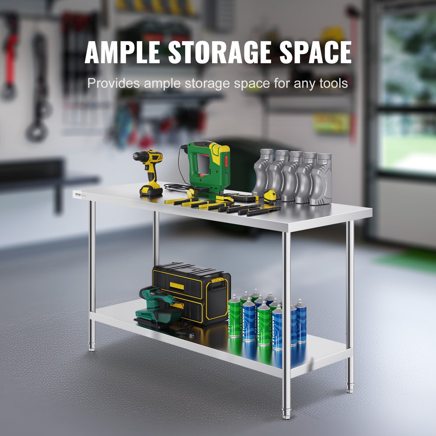 Werktafel Roestvrij Staal – Werkbank Keukentafel Tafeltje Werkoppervlak – 152x61x86 cm – Hygiënisch Stevig Duurzaam – Professioneel Gebruik Ergonomisch