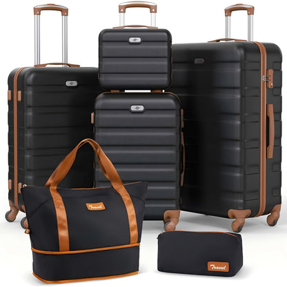 Kofferset – Reiskoffers – Trolley – Handbagage – Spinner Koffer – 5-delige set – Duurzaam ABS+PC – TSA Combinatieslot