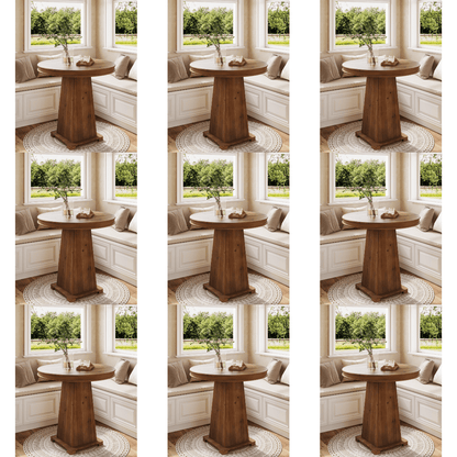 Ronde Eettafel – Kleine Tafel – Keukentafel – Ontbijttafel – Bistrotafel – 80 cm Solid Wood Top – Geometrische Onderstel