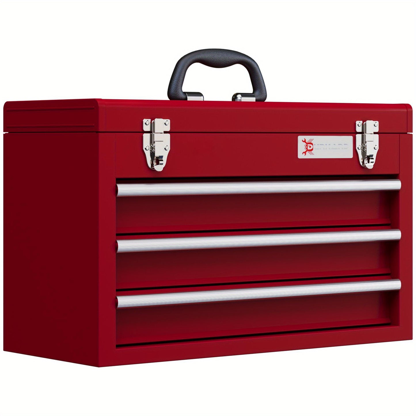 Gereedschapskist – Gereedschapskoffer – Toolbox – Werkplaatskist – Opbergkoffer – Robuust Koudgewalst Staal – 3 Lades Met Slot 51x22x32 cm Rood