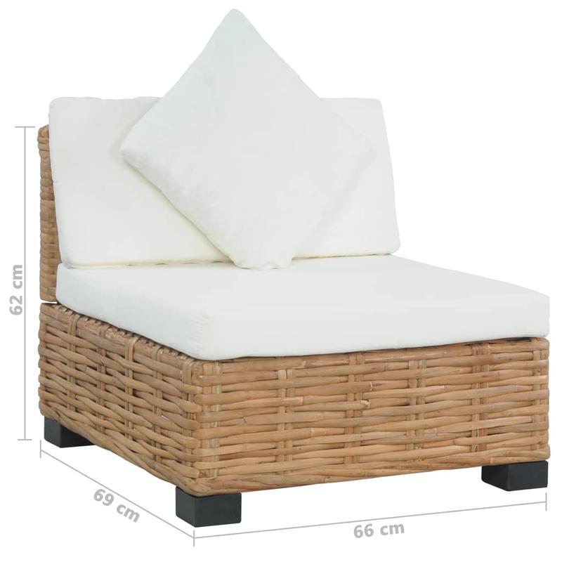 Buitenbankje – Tuinbankje – Balkonbank – Loungesofa – Buitenmeubel – Variant Brun – Weerbestendig Rattan-Kunststof – Inclusief Comfortabele Beige Kussens