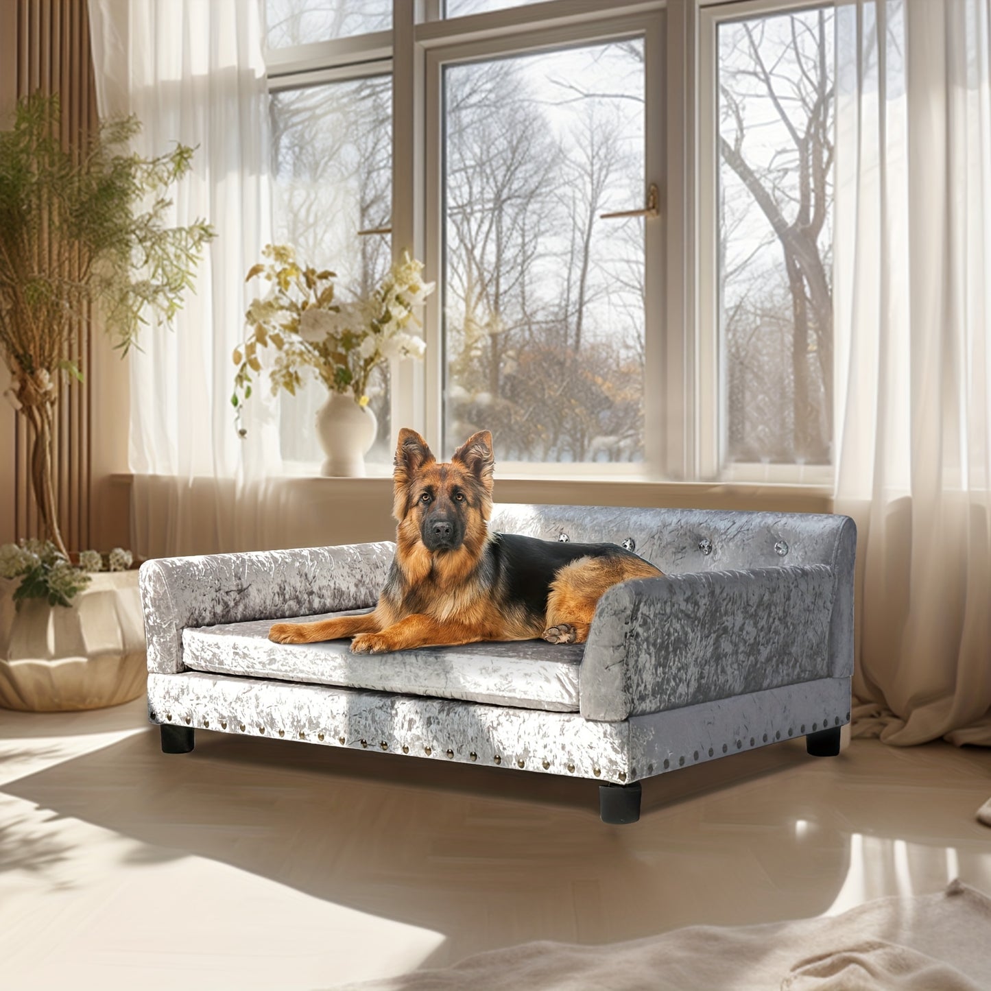 Hondenmand – Hondenbed – Hondenkussen – Hondenbank – Donutmand – Orthopedisch – Luxe Velvethoes – Maat L/XL – Afneembaar Kussen – Sponsvulling