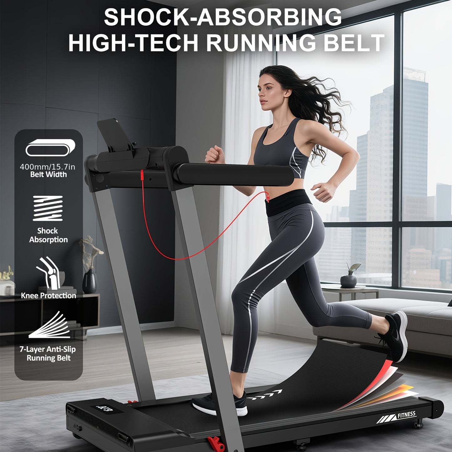 Loopband – Treadmill – Walking Pad – Fitnessapparaat – Hardloopmachine – 3-in-1 Treadmill – 2,5 PK Motor – Bluetooth & App Bediening