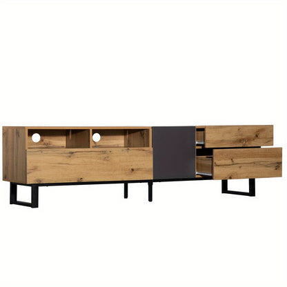 TV-meubel – Tv-kast – Mediameubel – Entertainmentmeubel – Opbergmeubel – Natuurlijk Kleur – Extra Breed 180 cm – Stevige Duurzame Constructie