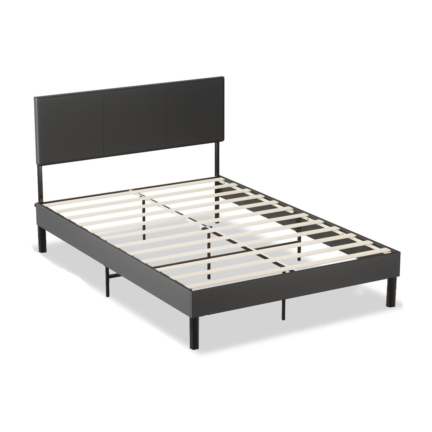 Bedframe – Stevig Bedframe – Lattenbodem – Slaapkamerbed – Houten Bed – Zwart – Draagvermogen 350 kg – Inclusief Geluidloze Lattenbodem 120x200 cm / 140x200 cm