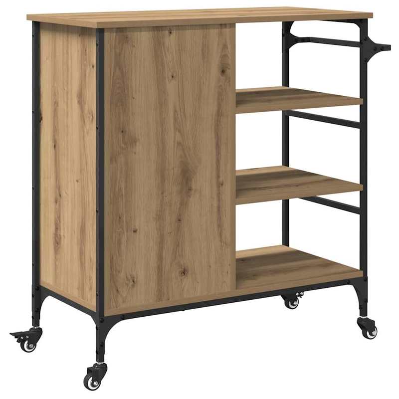 Sideboard/Sideboard/Storage Cabinet/Cabinet/Artisan Oak Kitchen Cart 87.5X38.5X84.5 Cm Wood-Based Material. This Kitchen Cart Is Made of Robust Material with a Smooth Surface And Offers Robustness, Stability, And Moisture Res