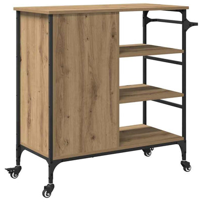 Sideboard/Sideboard/Storage Cabinet/Cabinet/Artisan Oak Kitchen Cart 87.5X38.5X84.5 Cm Wood-Based Material. This Kitchen Cart Is Made of Robust Material with a Smooth Surface And Offers Robustness, Stability, And Moisture Res