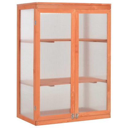 Kweekkas – Tuinkas – Broeikas – Plantenkas – Serre – Houten Kas Marrone – Compact 75x47x109 cm – Robuuste Houten Constructie