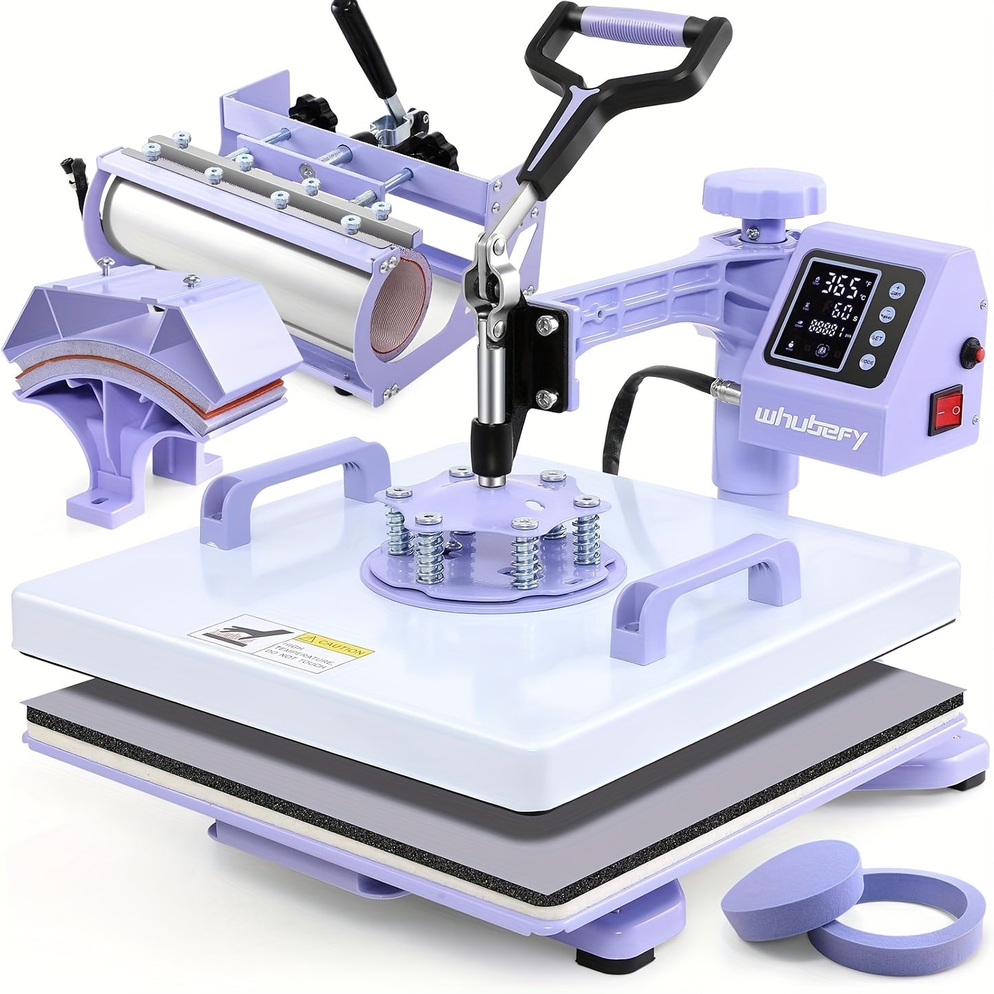 Warmtepers – Hittepers – Transferpers – Textielpers – Mokkenpers – 38,1x38,1 Cm Drukoppervlak – 360° Zwenkfunctie
