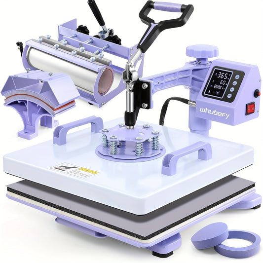 Warmtepers – Hittepers – Transferpers – Textielpers – Mokkenpers – 38,1x38,1 Cm Drukoppervlak – 360° Zwenkfunctie
