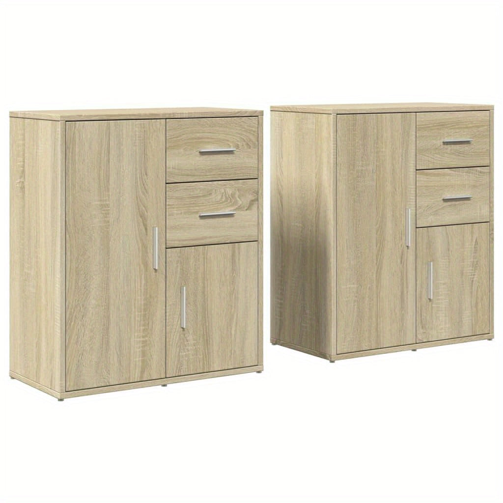 Sideboard – Kast – Opbergkast – Dressoir – Bergkast – Sonoma Eik – Set Van 2 – 60x31x70 cm – Geassembleerd Hout