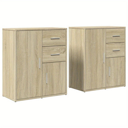 Sideboard – Kast – Opbergkast – Dressoir – Bergkast – Sonoma Eik – Set Van 2 – 60x31x70 cm – Geassembleerd Hout